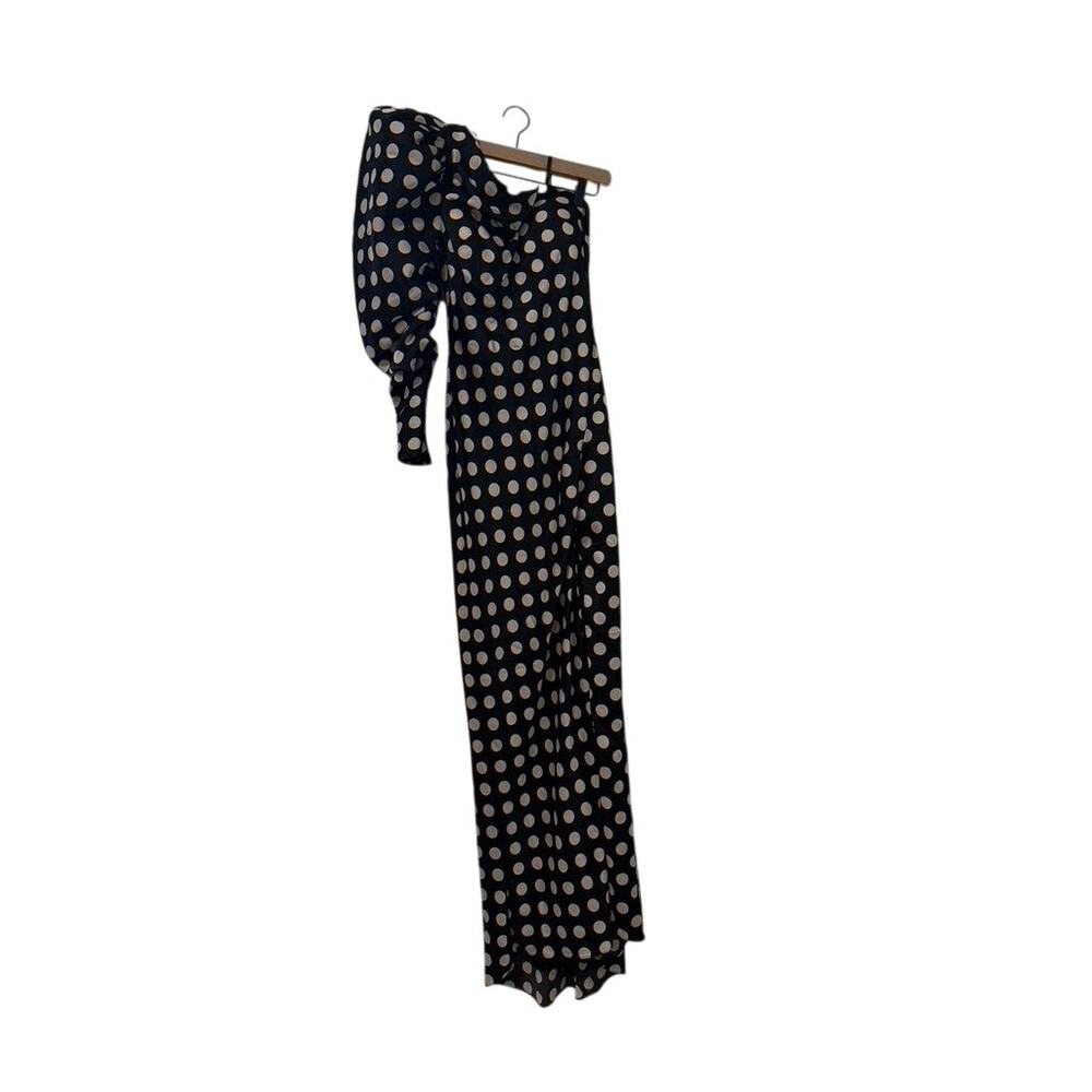 IEENA MAC DUGGAL Black One Sleeve Polka Dot Gown - Picture 4 of 8